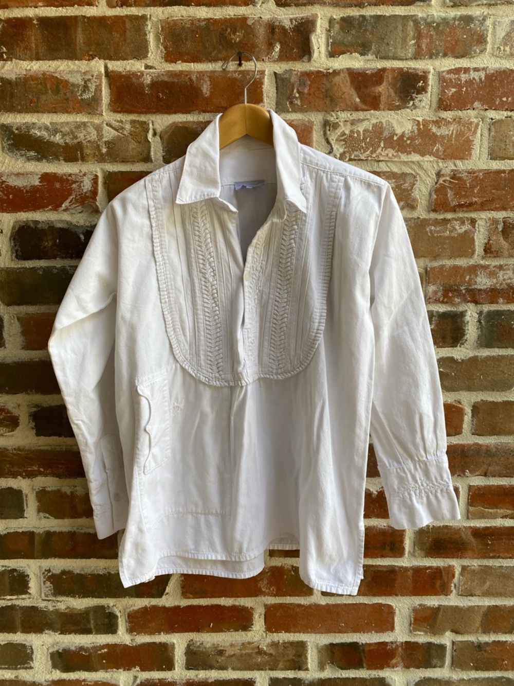 Mi Golondrina Cotton Popover Blouse Size S